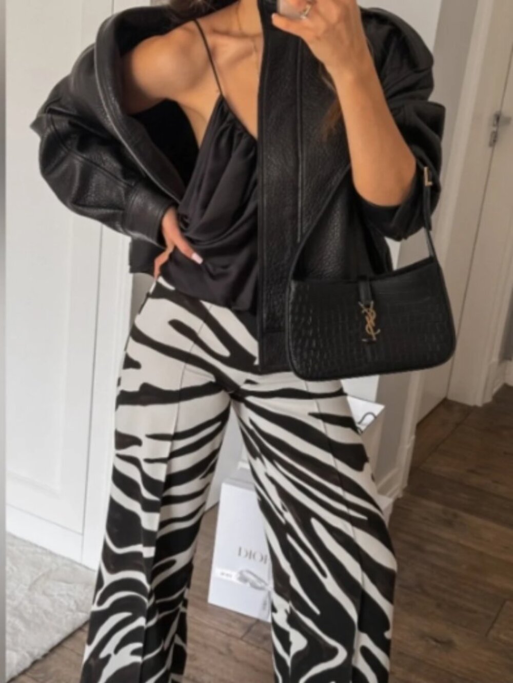 Zara Wide Lag Zebra Print Pants, NWT, L